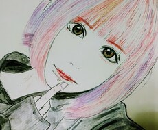 写真を元に鉛筆と色鉛筆(水彩画風)で似顔絵描きます イメージ1
