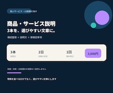 商品・サービス説明文3本を読みやすく整えます イメージ1