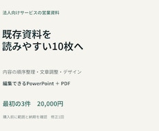 既存の営業資料を読みやすい10枚に整えます イメージ1