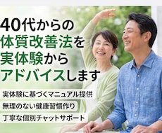 40代からの体質改善法を実体験からアドバイスします イメージ1