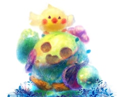 優しいふわふわした絵柄のアイコンを作成致します イメージ1
