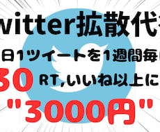 Twitterで1週間毎日30RT以上に拡散します 【拡散力◎】ツイートを1週間毎日30RT,いいねに手動で拡散