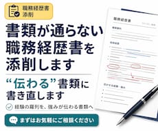 書類が通らない職務経歴書を添削します イメージ1