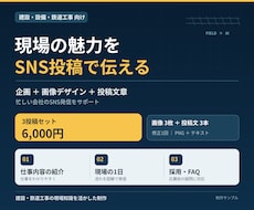 建設会社向けSNS投稿画像と文章を作成ます イメージ1