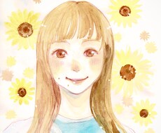 アナログ似顔絵をお描きします 透明水彩と色鉛筆で温かみのある雰囲気に仕上げます