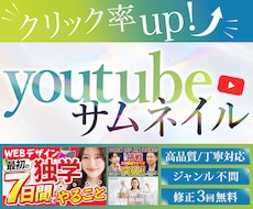 クリック率改善！YouTubeサムネイル制作します イメージ1