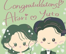 シンプルで好感の持たれるカップル似顔絵描きます イメージ1