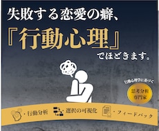 行動心理学に基づいたアドバイスをします なぜか同じ失敗を繰り返す…その無意識の癖を可視化します！