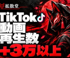 TikTokの動画の再生数を＋3万以上増やします イメージ1
