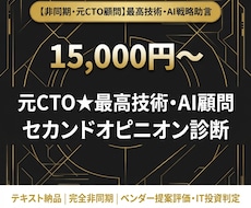 元ＣＴＯ★最高技術・ＡＩ顧問診断します イメージ1