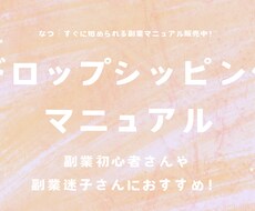 ドロップシッピングのマニュアルをお送りします 副業初心者さんや副業迷子さんにオススメ！