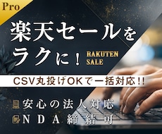 楽天セールの一括変更・戻し用CSV作成します イメージ1