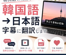 韓国語の映像の日本語字幕を作成します 映像翻訳を専門的に学んだ翻訳者が字幕を作成します