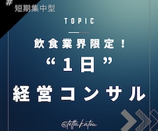 超短期“1日”経営コンサルティングします イメージ1