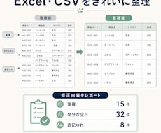 Excel・CSVデータをきれいに整理します イメージ1