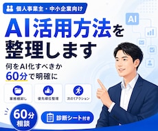 あなたの業務のAI活用方法を整理します AI化できる業務と優先順位を一緒に整理します