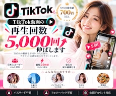TikTok再生回数を＋5,000回伸ばします イメージ1