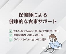 保健師が栄養バランスを調整しサポートします イメージ1