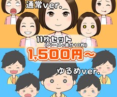 お手軽価格で表情差分作成いたします ベース1枚＋表情差分10枚  合計11枚