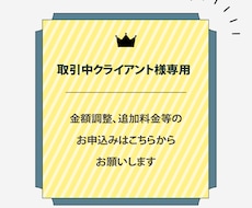 既存取引中クライアント様専用：調整金額お願いします 【既存取引中クライアント様専用】調整金額ここでお願いします