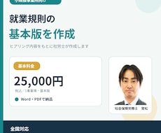 小規模事業所向け就業規則の基本版を作成します イメージ1