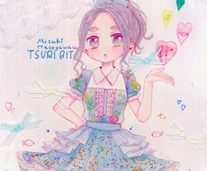 女の子キャラのイラストを色紙に描きます イメージ1