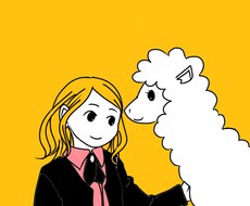 ゆるくてシンプルなイラスト描きます メインカラー2色での人物と動物のイラスト
