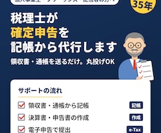 税理士が個人事業主の確定申告を記帳から代行します イメージ1