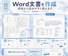 追加料金なし！1500円でWord文書を作成します イメージ1