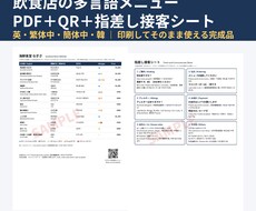 飲食店の多言語メニューPDFと接客シート作ります イメージ1