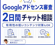 Googleアドセンス審査の質問に答えます 2日間チャットで何度でも相談OK