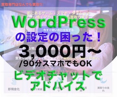 WP設定のアドバイスをビデオチャットで行います 設定の「困った！」をビデオチャットでアドバイスします