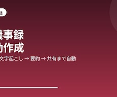 会議の議事録・要約・タスク化をAIで自動化します 録音/文字起こしからAIが要約・ToDo抽出・共有まで自動化