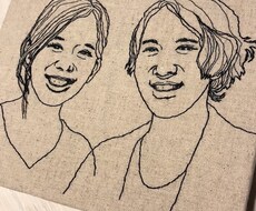 似顔絵などのイラストを単色刺繍で仕上げます イメージ1