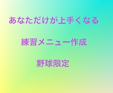 元プロ野球選手があなただけの練習メニューを作ります イメージ1