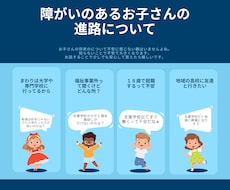 障がいのあるお子さんの進路相談お受けします
