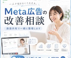 Meta広告の改善相談をビデオチャットで行います 画面共有で次の改善施策を整理します