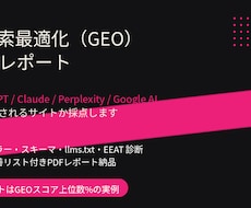 AI検索最適化GEO監査レポートを作成します ChatGPTやGoogle AIに引用されるか採点診断