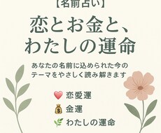 恋とお金、名前のことだまを占います あなたの名前に、運命のヒントがある。ことだま占い。