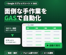 スプレッドシートの面倒な作業をGASで自動化します イメージ1