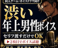 渋い年上男性・低音キャラのCVを収録します イメージ1