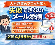 人材業界の失敗できないメール添削します イメージ1