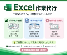 あらゆるExcelの作業を代行します データ集計・分析・グラフを作成いたします！