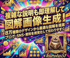一注文で図解AI画像を格安で7枚まで生成します 複数案から選択可能/丸投げOK/図解デザインパターン8万種類