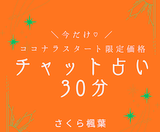30分間のチャット占いでスムーズに鑑定します タイムリーにお悩み鑑定！時間内であれば制限なし