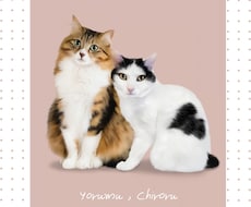 うちの子・ペットの似顔絵イラストを制作します 犬・猫のお写真から、やさしい雰囲気のオーダーメイドイラストに