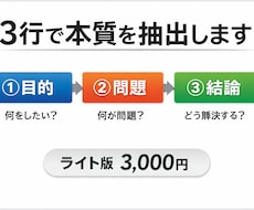 文章の骨格を3行構造で整理します イメージ1