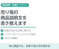 売り場の商品説明文を魅力的に書き換えます 同じ商品でも、文章しだいで見え方が変わります