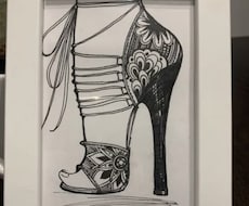 はがきサイズでシューズデザイナーが手書きで描きます イメージ1