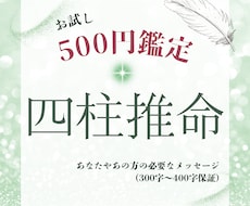 ワンコイン】四柱推命で必要な言葉を文字で伝えます イメージ1